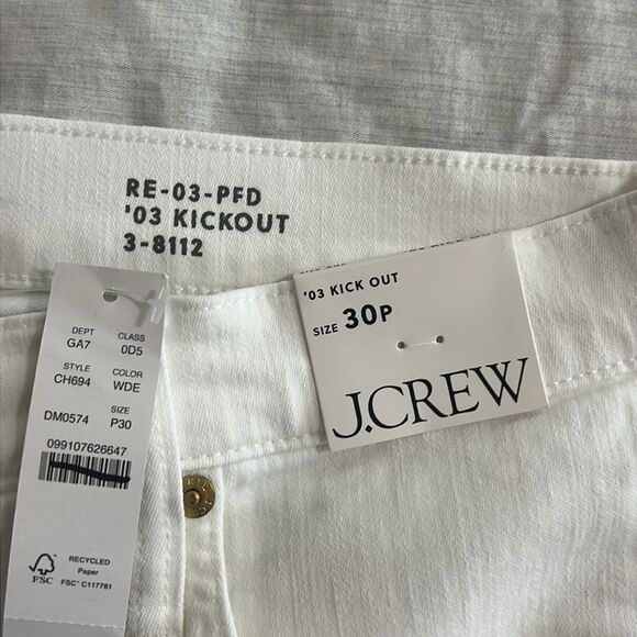 J. Crew Petite mid-rise kickout jean straight white Size 30P - Picture 6 of 12